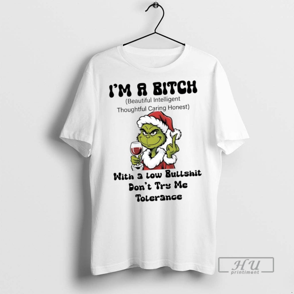New Grinch Middle Finger Im A Bitch Dont Try Me - Adult & Kids T-Shirts, Sweatshirts & Hoodies apparel design preview 1