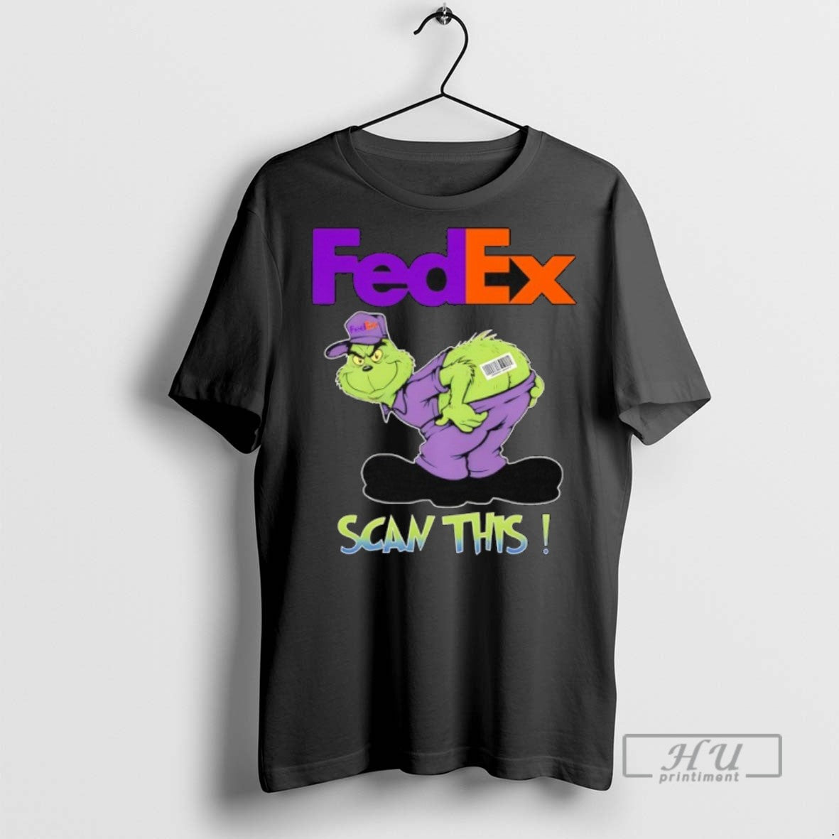 New Grinch Vs Fedex Logo Scan This - Adult & Kids T-Shirts, Sweatshirts & Hoodies apparel design preview 1