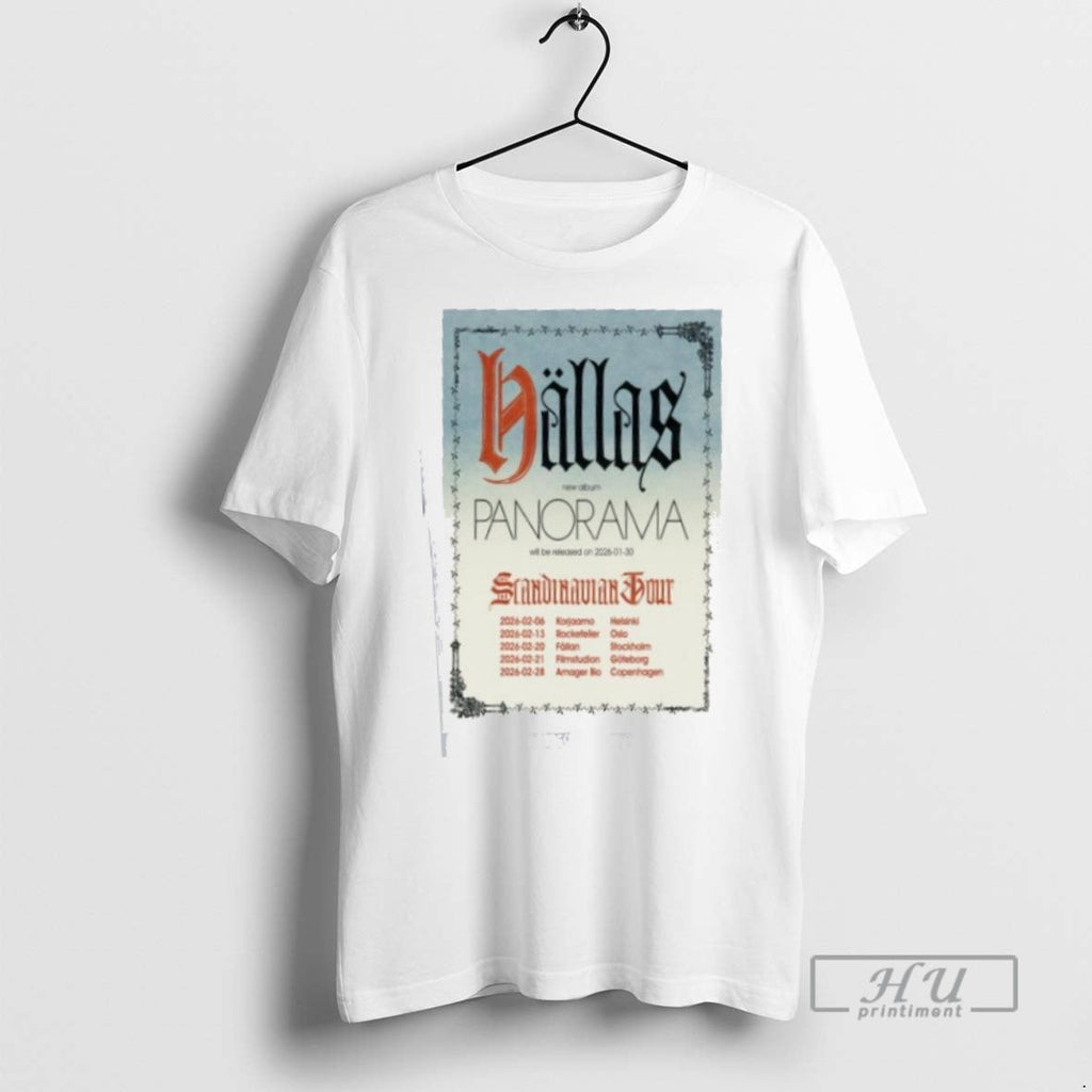 New Hallas Album Panorama Scandinavian Tour 2026 - Adult & Kids T-Shirts, Sweatshirts & Hoodies apparel design preview 1