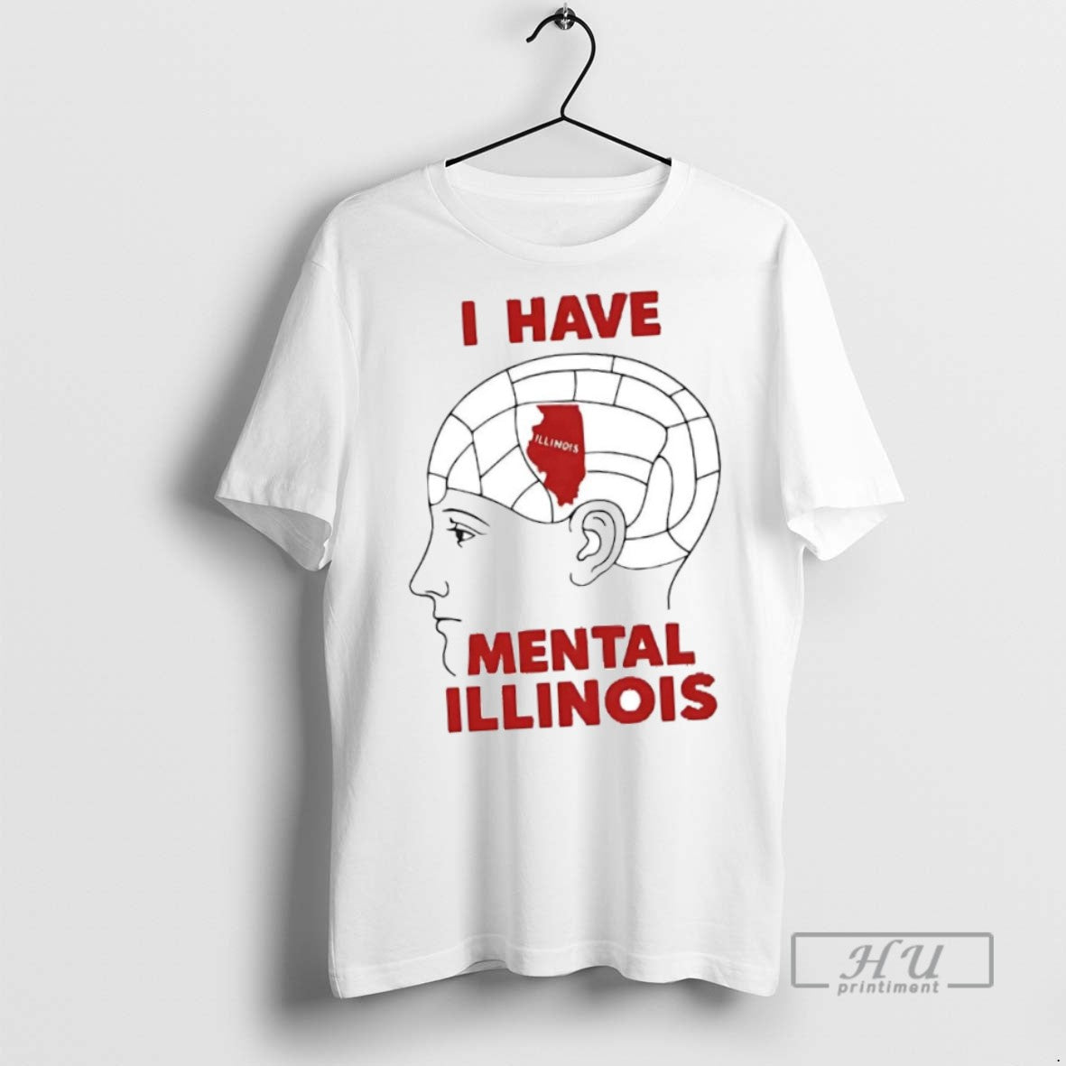 New I Have Mental Illinois Brain - Adult & Kids T-Shirts, Sweatshirts & Hoodies apparel design preview 1