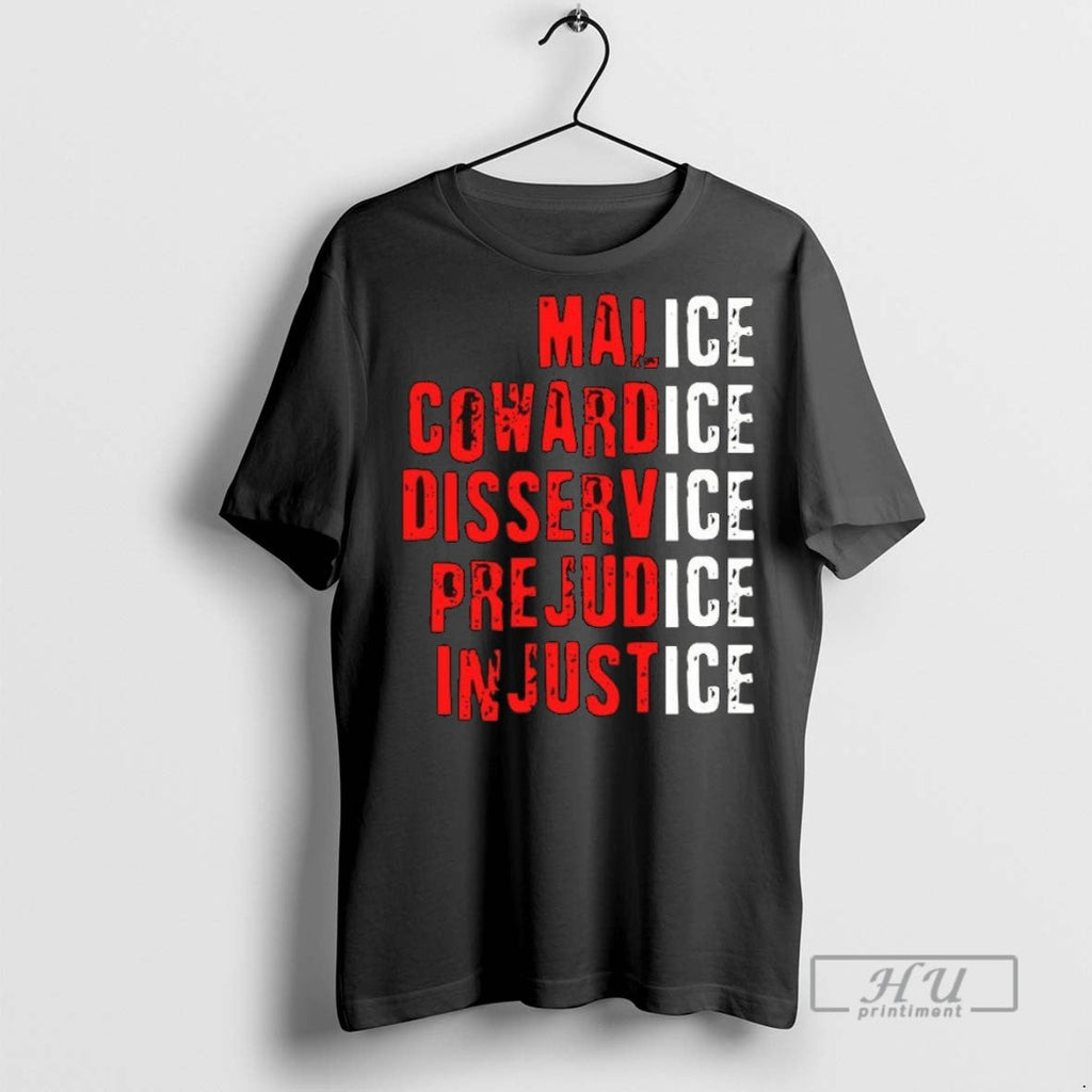 New Ice Malice Cowardice Disservice Prejudice - Adult & Kids T-Shirts, Sweatshirts & Hoodies apparel design preview 1