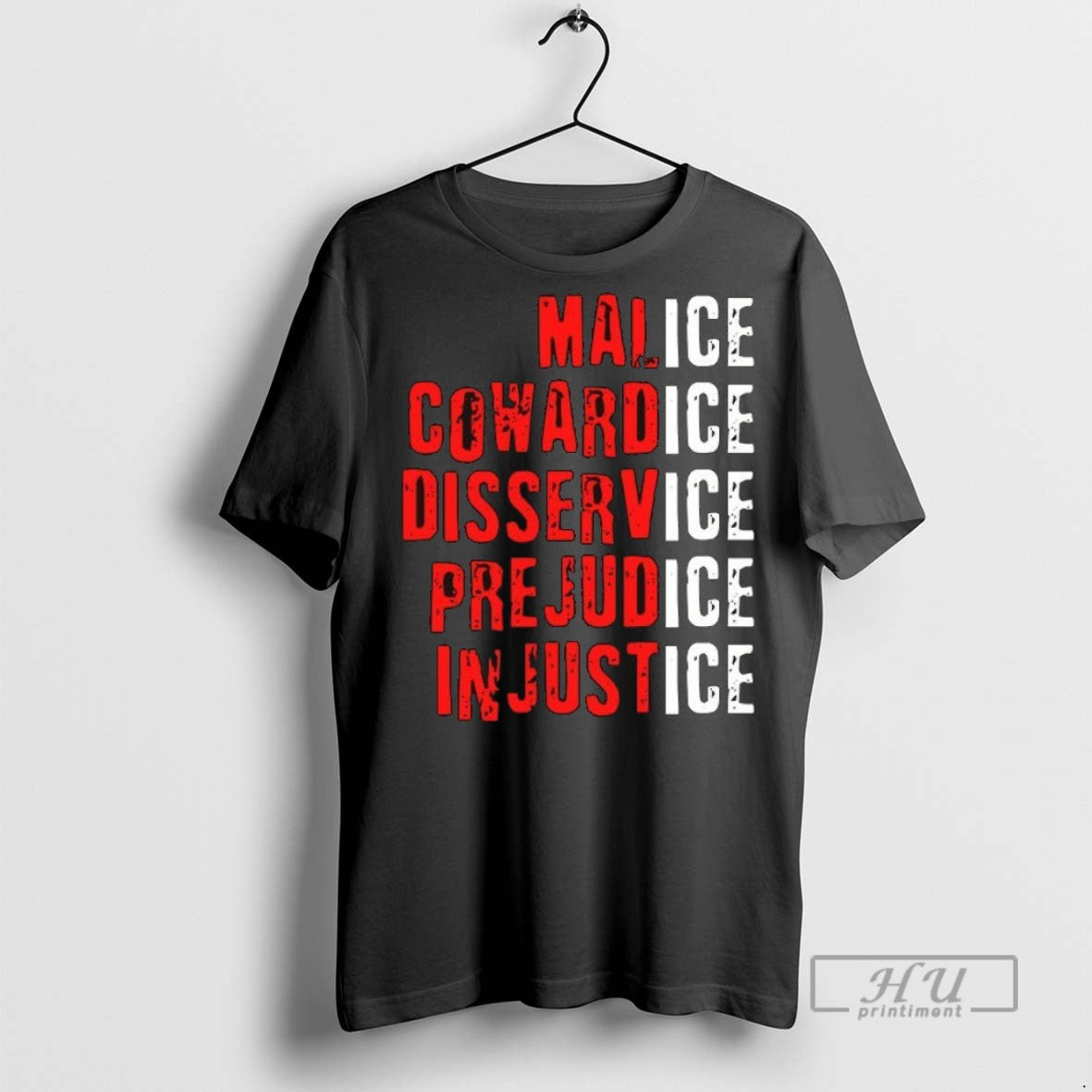 New Ice Malice Cowardice Disservice Prejudice - Adult & Kids T-Shirts, Sweatshirts & Hoodies apparel design preview 1