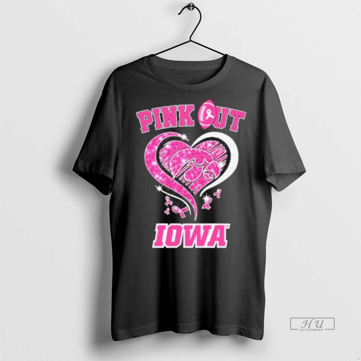 New Iowa Hawkeyes Pink Out Breast Cancer Graphic - Adult & Kids T-Shirts, Sweatshirts & Hoodies apparel design preview 1