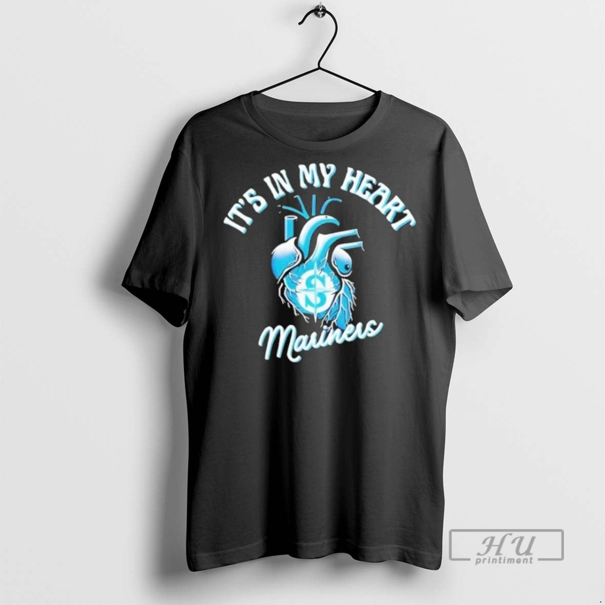 New Its In My Heart Seattle Mariners Heartbeat - Adult & Kids T-Shirts, Sweatshirts & Hoodies apparel design preview 1