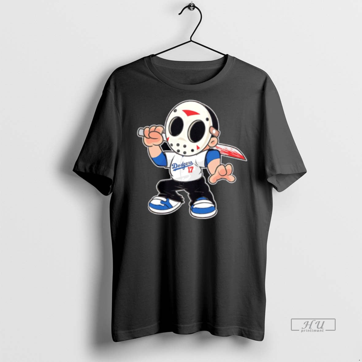 New Jason Voorhees Los Angeles Dodgers 17 Halloween - Adult & Kids T-Shirts, Sweatshirts & Hoodies apparel design preview 1