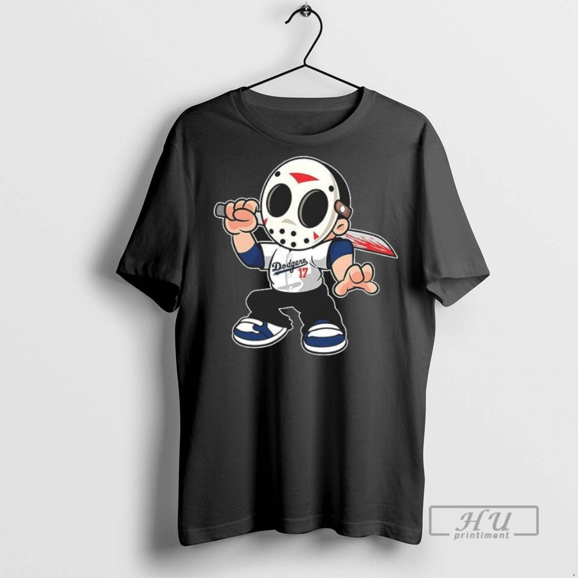 New Jason Voorhees Los Angeles Dodgers 17 Halloween - Adult & Kids T-Shirts, Sweatshirts & Hoodies apparel design preview 1
