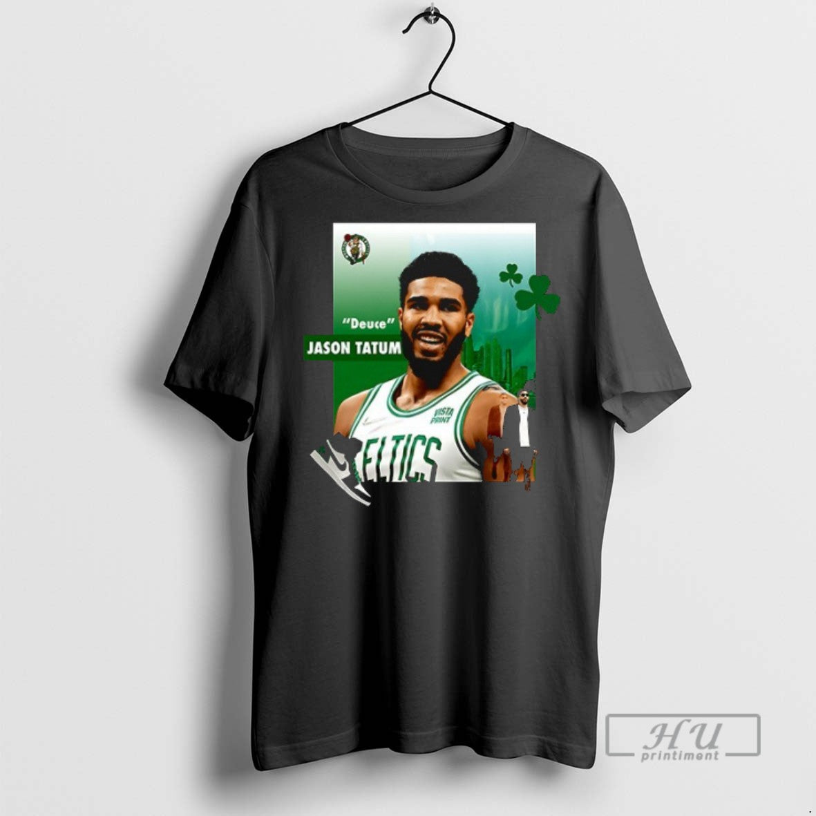 New Jayson Tatum Deuce Boston Celtics Collage Court - Adult & Kids T-Shirts, Sweatshirts & Hoodies apparel design preview 1