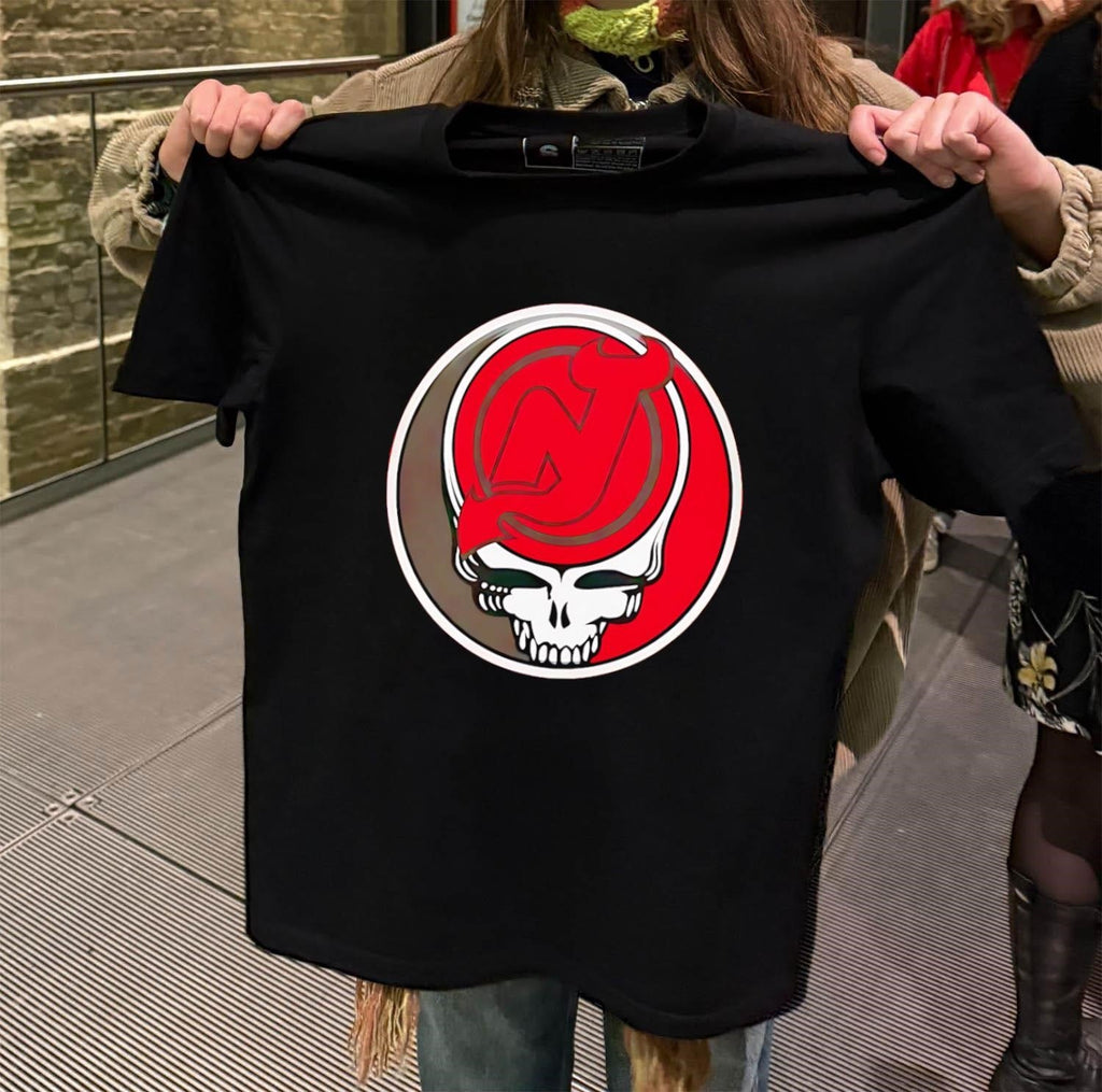 New Jersey Devils Grateful Dead Skull - Adult & Kids T-Shirts, Sweatshirts & Hoodies apparel design preview 2