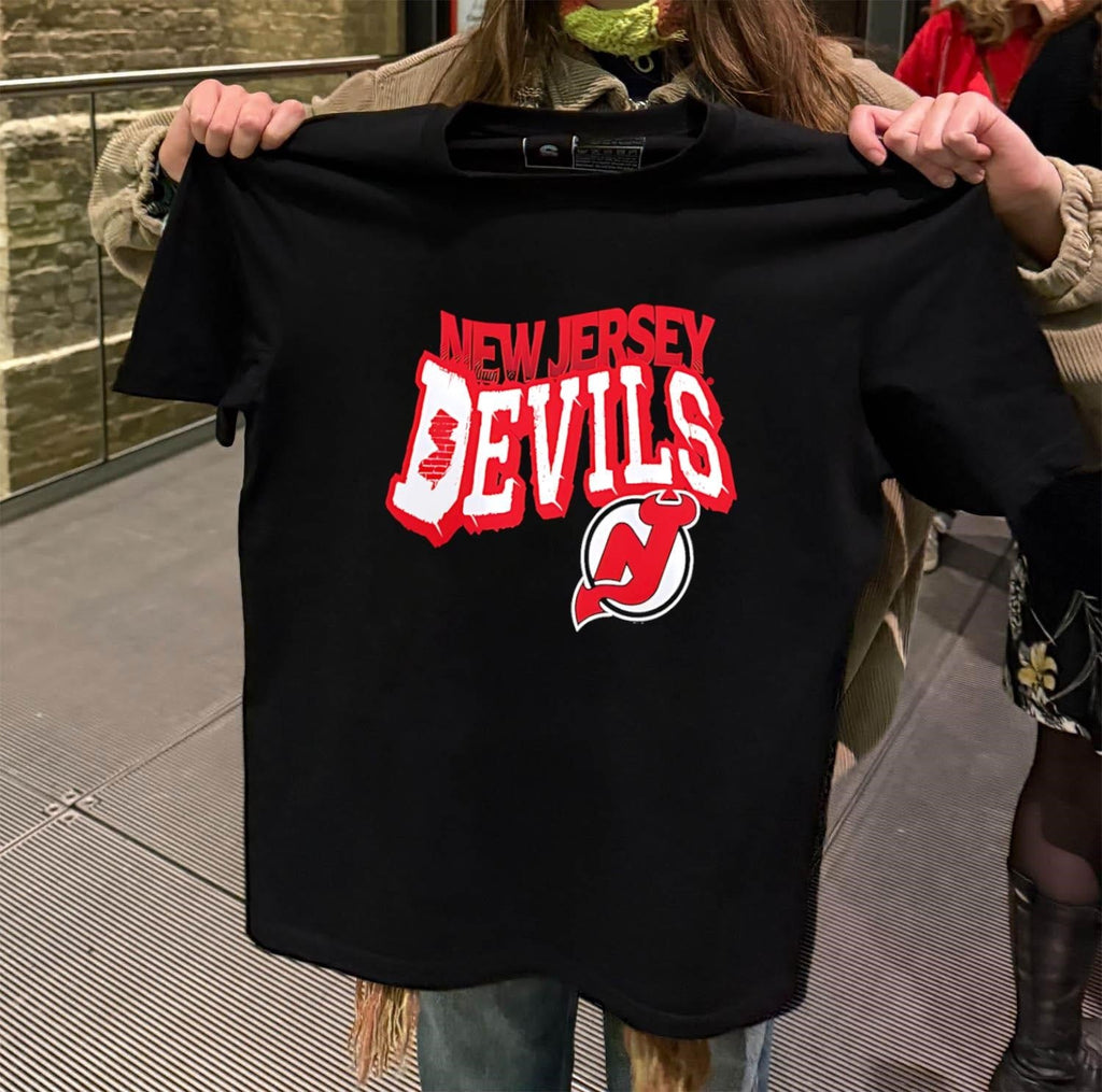 New Jersey Devils Red Brick State Map NHL Hockey Team - Adult & Kids T-Shirts, Sweatshirts & Hoodies apparel design preview 2