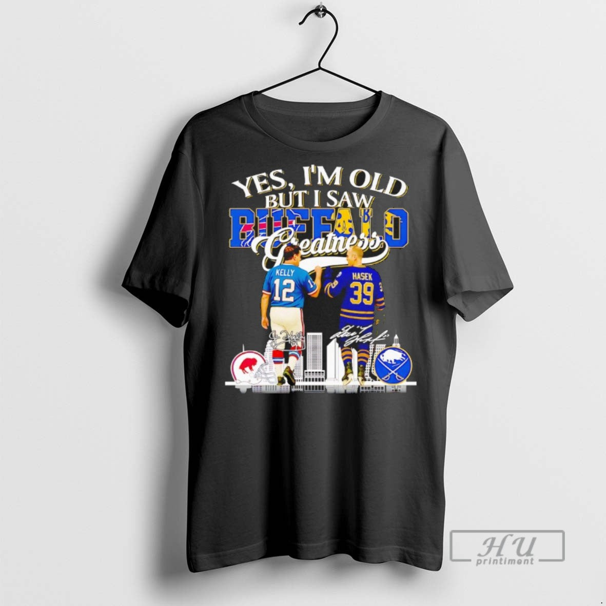 New Jim Kelly And Dominik Hasek Yes Im Old But I Saw - Adult & Kids T-Shirts, Sweatshirts & Hoodies apparel design preview 1