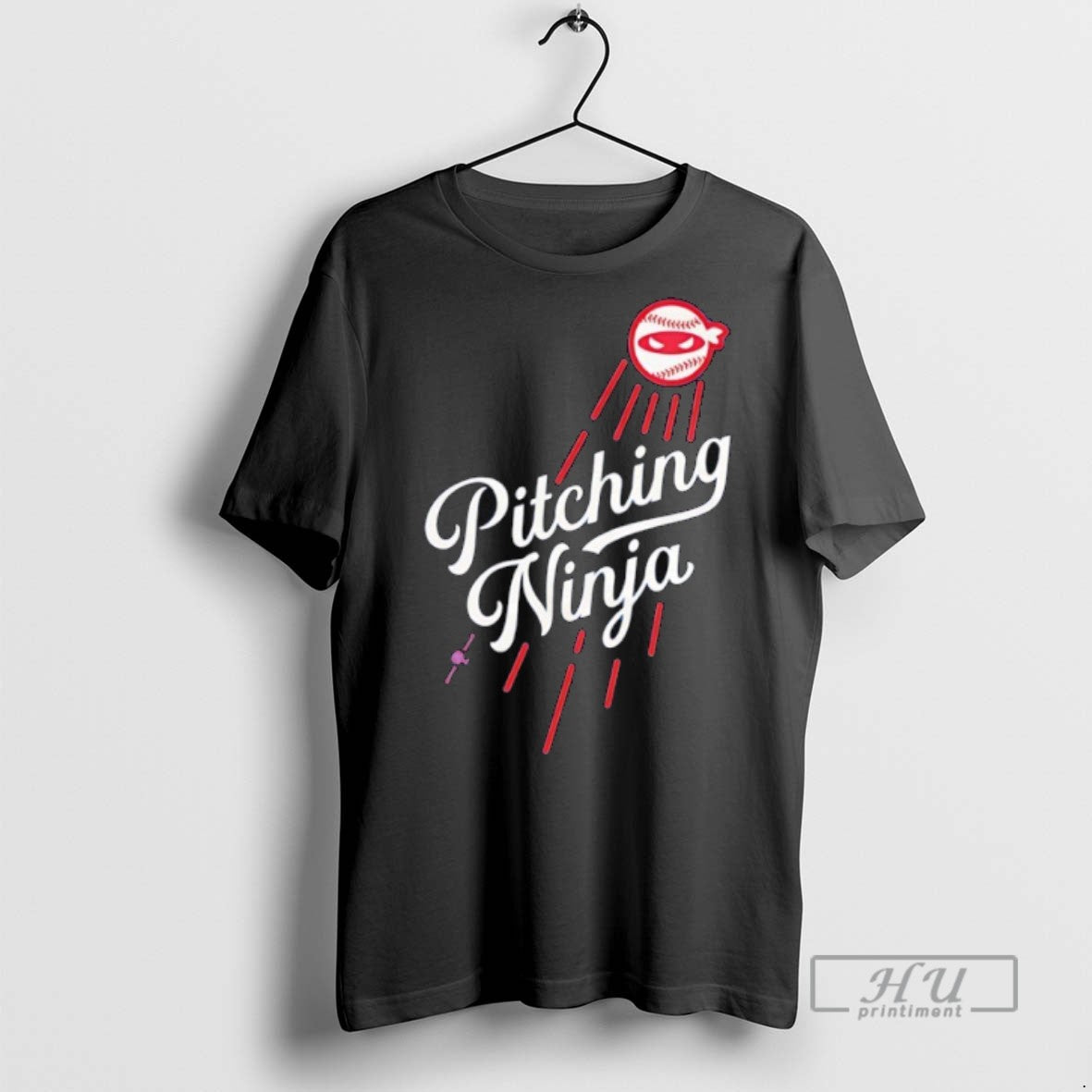 New Los Angeles Baseball Pitching Ninja - Adult & Kids T-Shirts, Sweatshirts & Hoodies apparel design preview 1