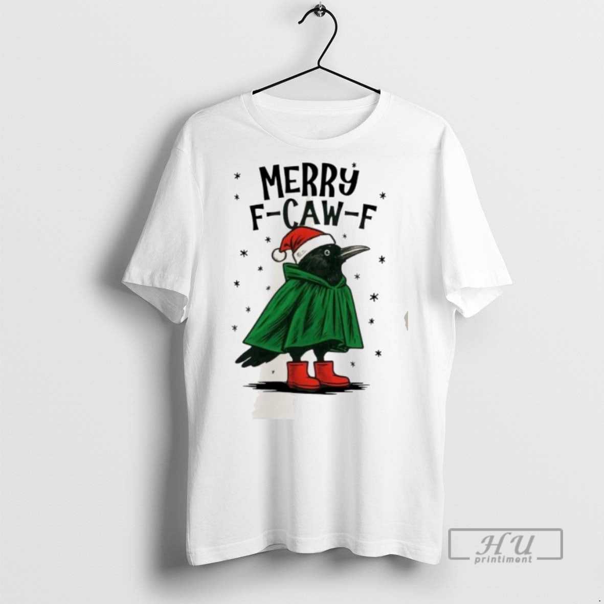 New Merry F Caw Funny Christmas - Adult & Kids T-Shirts, Sweatshirts & Hoodies apparel design preview 1