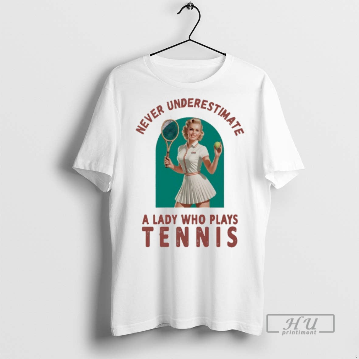 New Never Underestimate A Lady Who Plays Tennis - Adult & Kids T-Shirts, Sweatshirts & Hoodies apparel design preview 1
