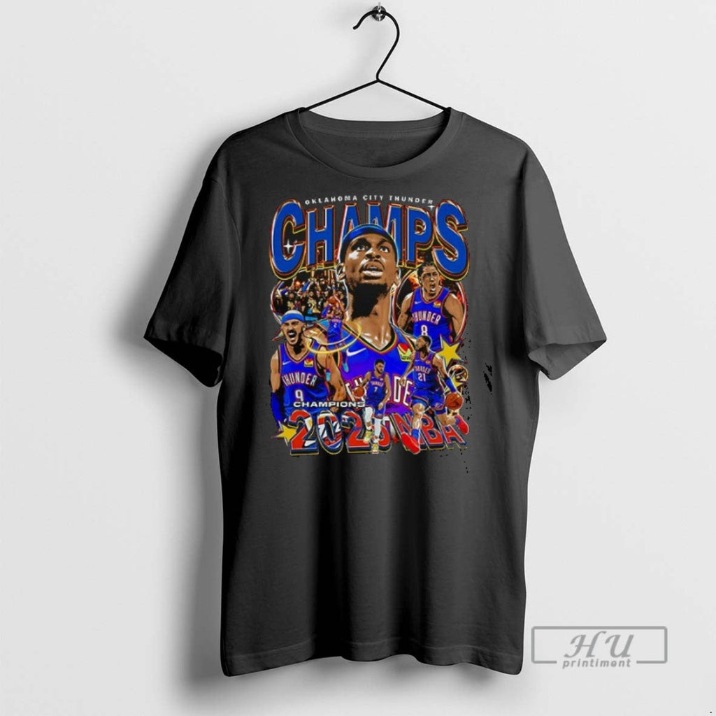New Oklahoma City Thunders 2025 Nba Champions 1st - Adult & Kids T-Shirts, Sweatshirts & Hoodies apparel design preview 1