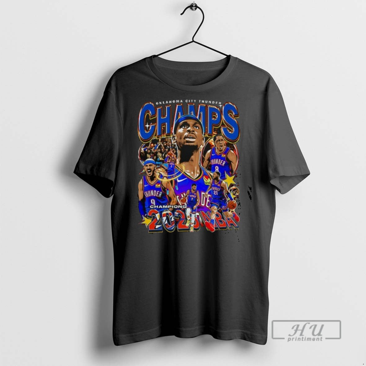 New Oklahoma City Thunders 2025 Nba Champions 1st - Adult & Kids T-Shirts, Sweatshirts & Hoodies apparel design preview 1