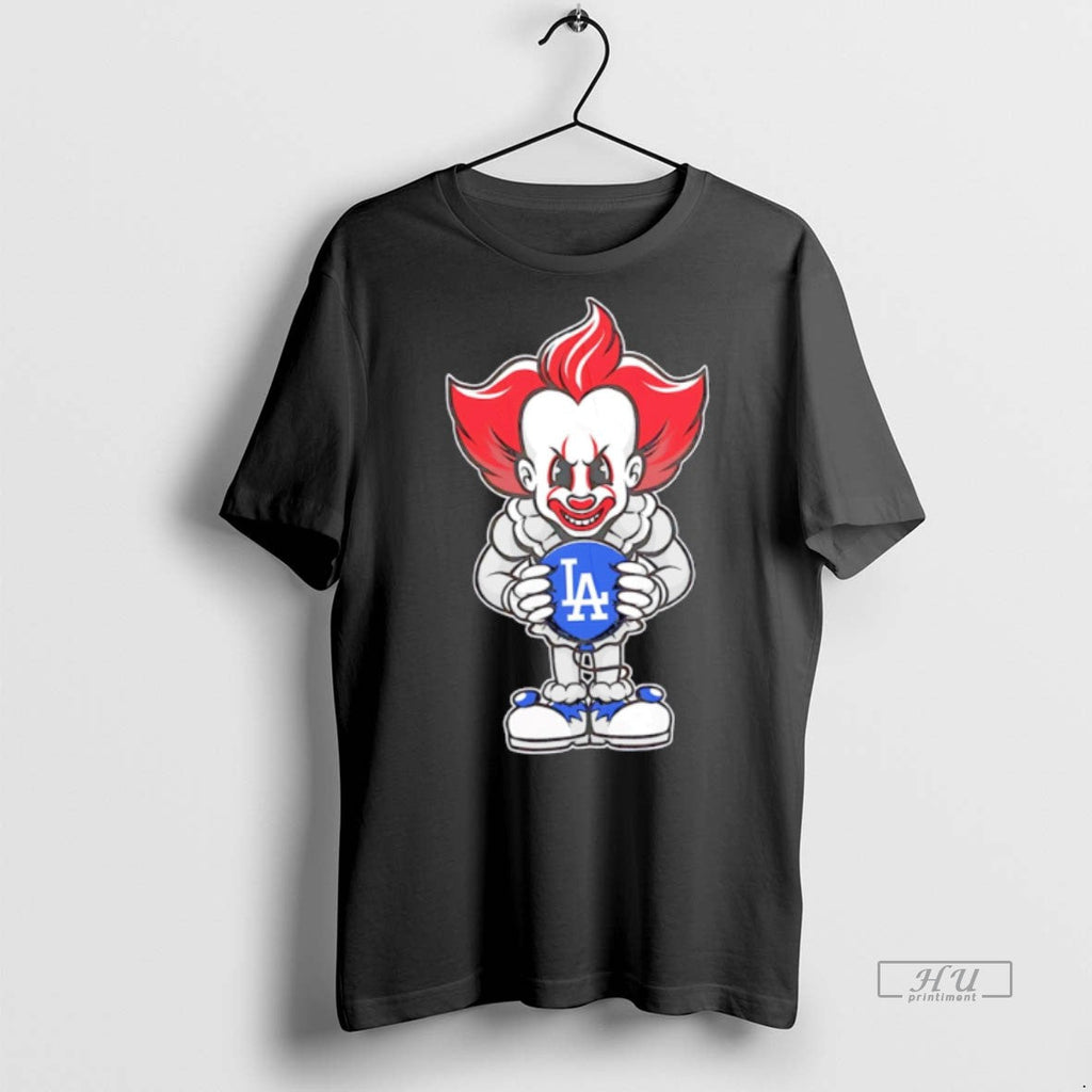 New Pennywise Los Angeles Dodgers Halloween Graphic - Adult & Kids T-Shirts, Sweatshirts & Hoodies apparel design preview 1