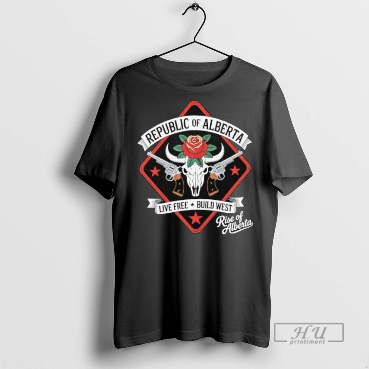New Republic Of Alberta Live Free Build West - Adult & Kids T-Shirts, Sweatshirts & Hoodies apparel design preview 1