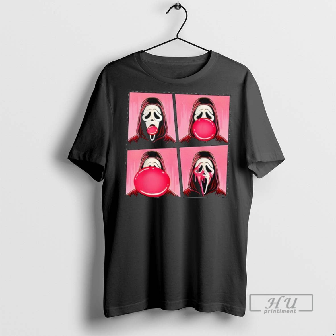 New Scary Face Bubble Gum In October We Wear Pink - Adult & Kids T-Shirts, Sweatshirts & Hoodies apparel design preview 1