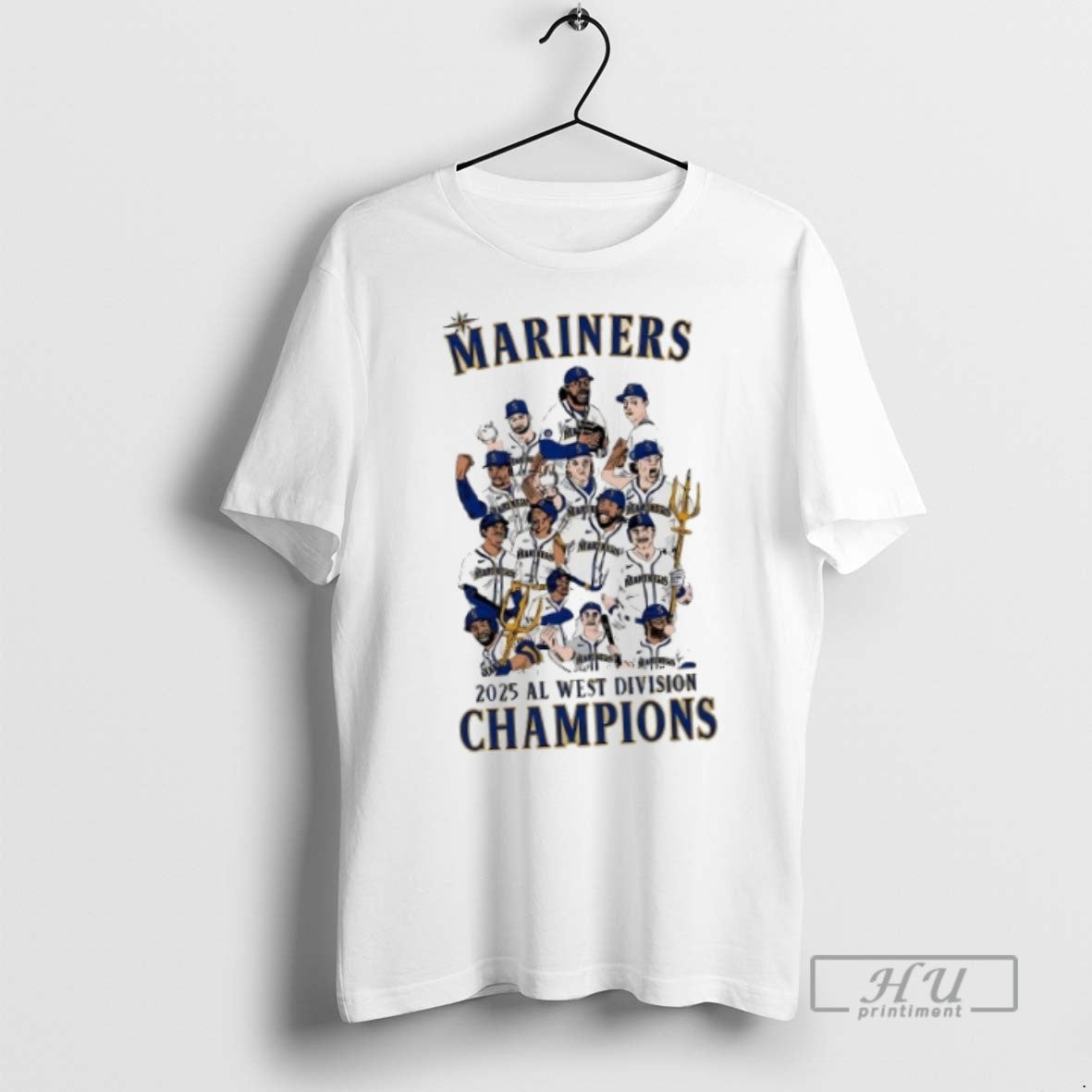New Seattle Mariners 2025 Al West Division Champions - Adult & Kids T-Shirts, Sweatshirts & Hoodies apparel design preview 1