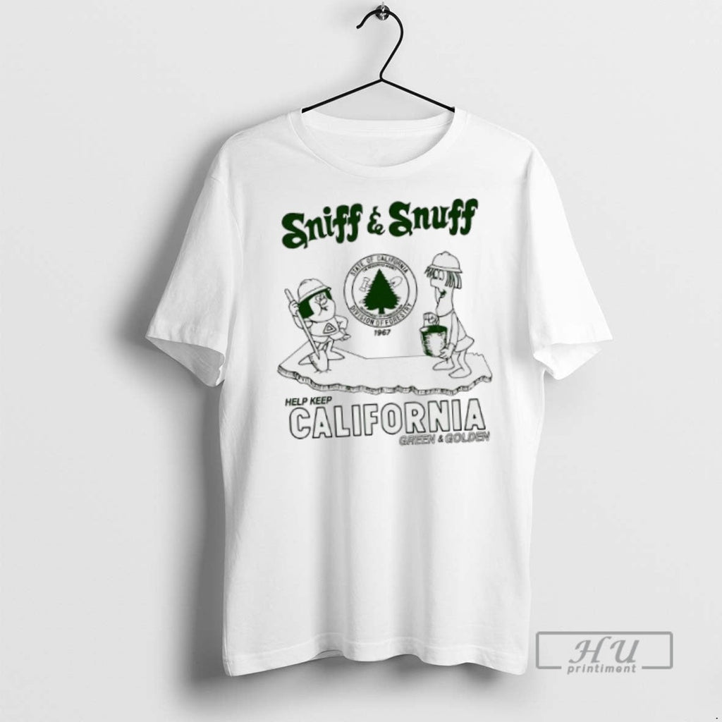 New Sniff And Snuff Help Keep California Green Golden - Adult & Kids T-Shirts, Sweatshirts & Hoodies apparel design preview 1