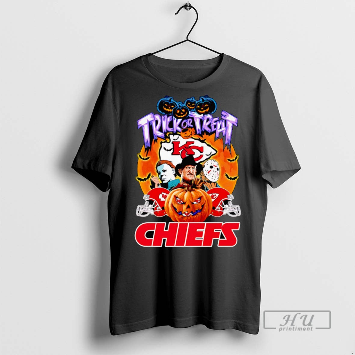 New Trick Or Treat Kansas City Chiefs Horror - Adult & Kids T-Shirts, Sweatshirts & Hoodies apparel design preview 1