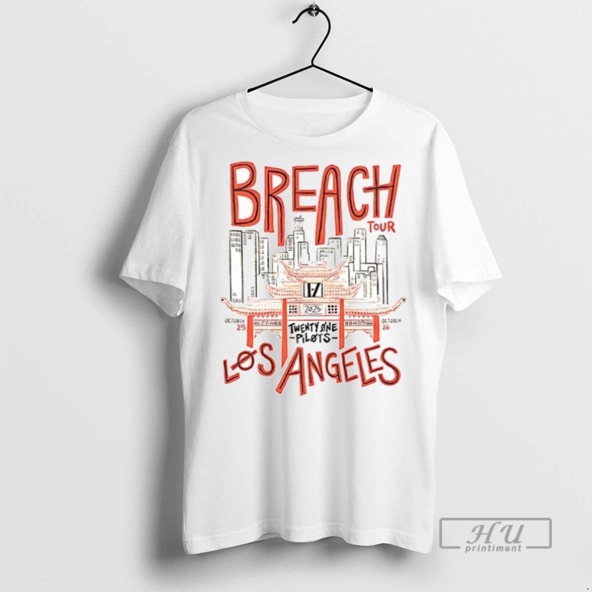 New Twenty One Pilots Breach Tour Los Angeles 2025 - Adult & Kids T-Shirts, Sweatshirts & Hoodies apparel design preview 1