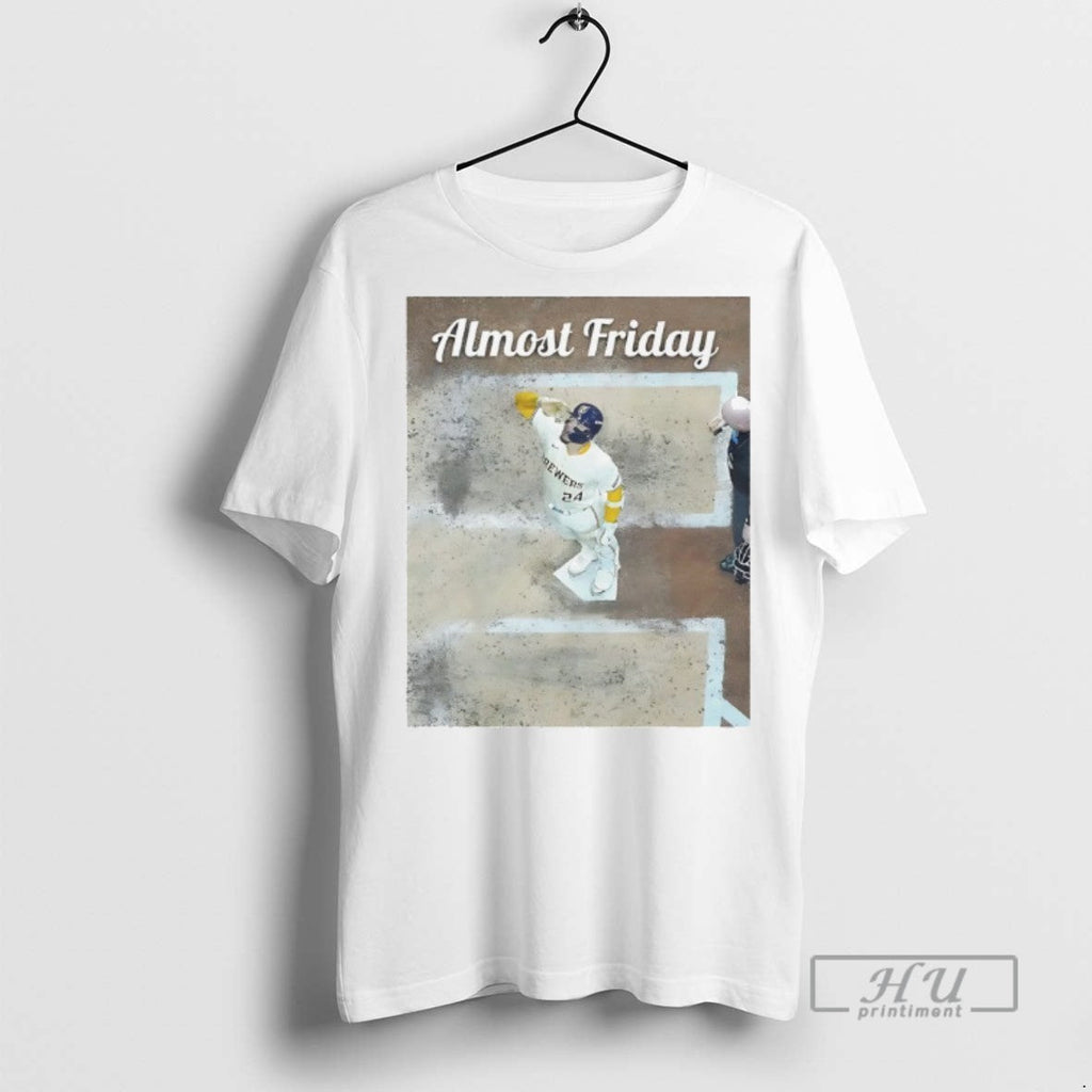 New William Contreras Milwaukee Brewers Almost Friday - Adult & Kids T-Shirts, Sweatshirts & Hoodies apparel design preview 1