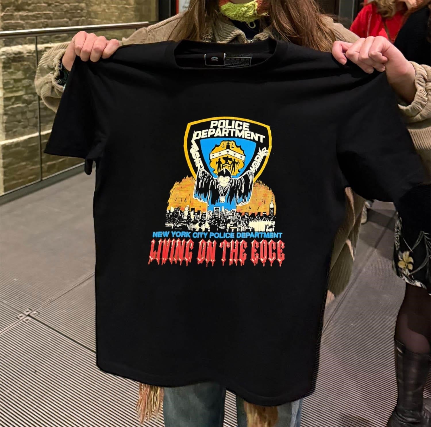 New York City Police Department Living on the Edge - Adult & Kids T-Shirts, Sweatshirts & Hoodies apparel design preview 2