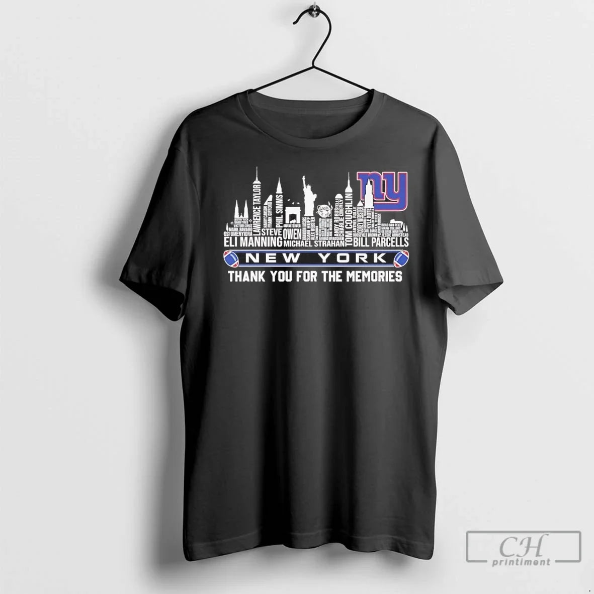 New York Giants Players Names City Skyline Thank You - Adult & Kids T-Shirts, Sweatshirts & Hoodies apparel design preview 1