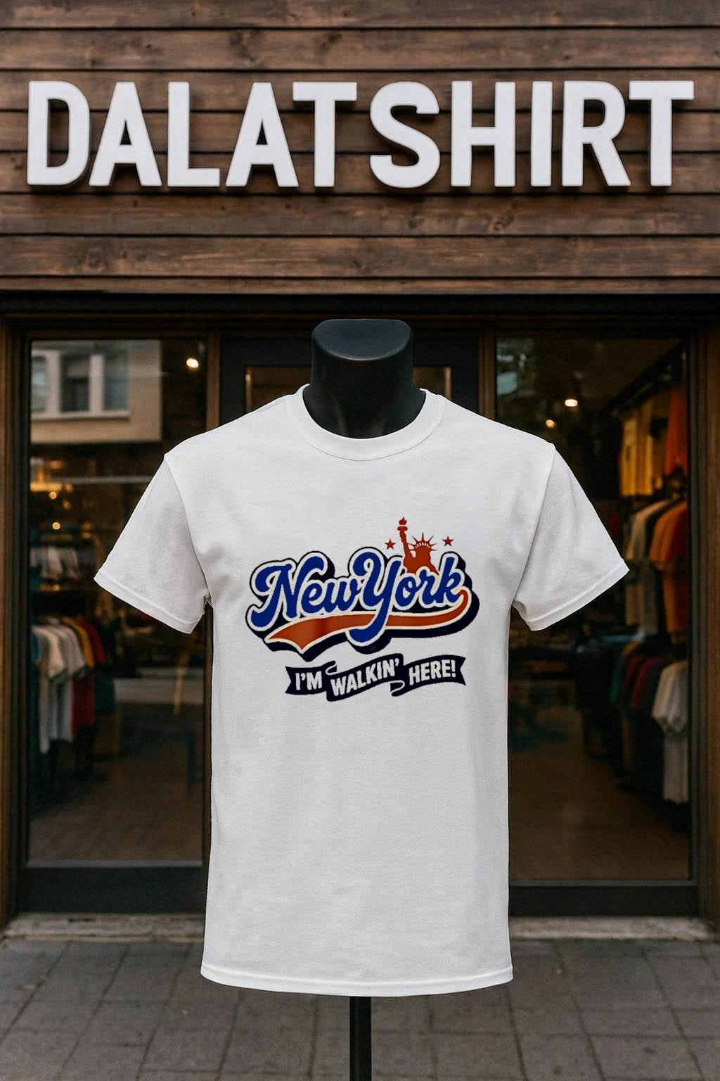 New York I'm Walkin' Here Statue Of Liberty - Adult & Kids T-Shirts, Sweatshirts & Hoodies apparel design preview 1