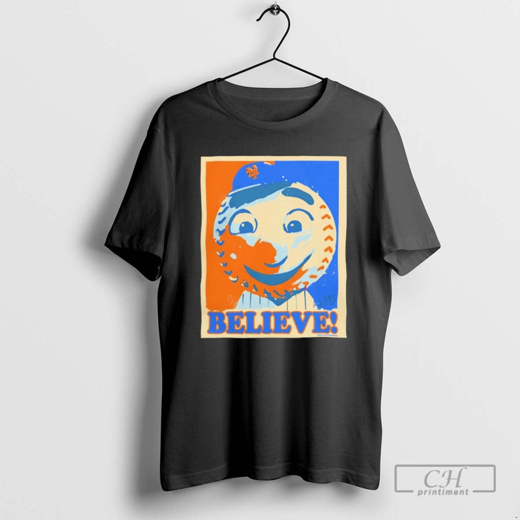 New York Mets Mr Met Believe Hope 2025 Baseball - Adult & Kids T-Shirts, Sweatshirts & Hoodies apparel design preview 1