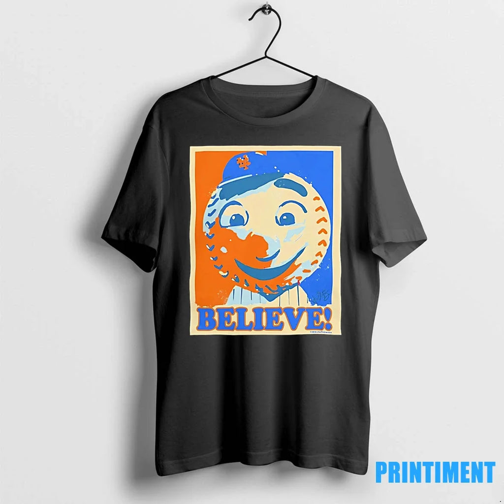 New York Mets Mr Met Believe Hope 2025 Baseball - Adult & Kids T-Shirts, Sweatshirts & Hoodies apparel design preview 1