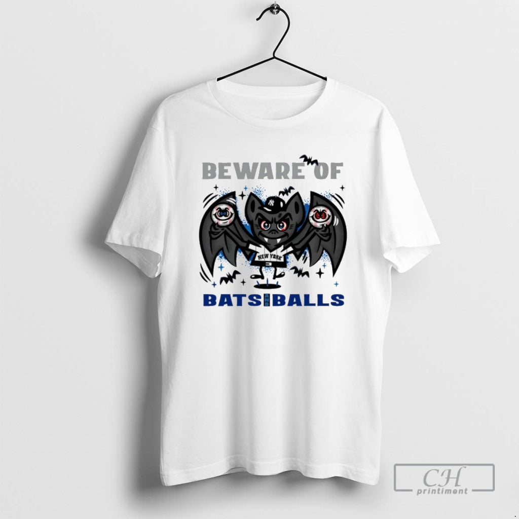 New York Yankees Beware Of Bats And Balls - Adult & Kids T-Shirts, Sweatshirts & Hoodies apparel design preview 1