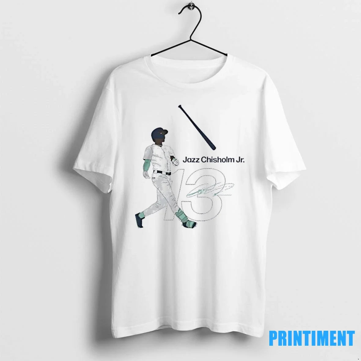 New York Yankees Jazz Chisholm Jr Bat Flip Signature - Adult & Kids T-Shirts, Sweatshirts & Hoodies apparel design preview 1