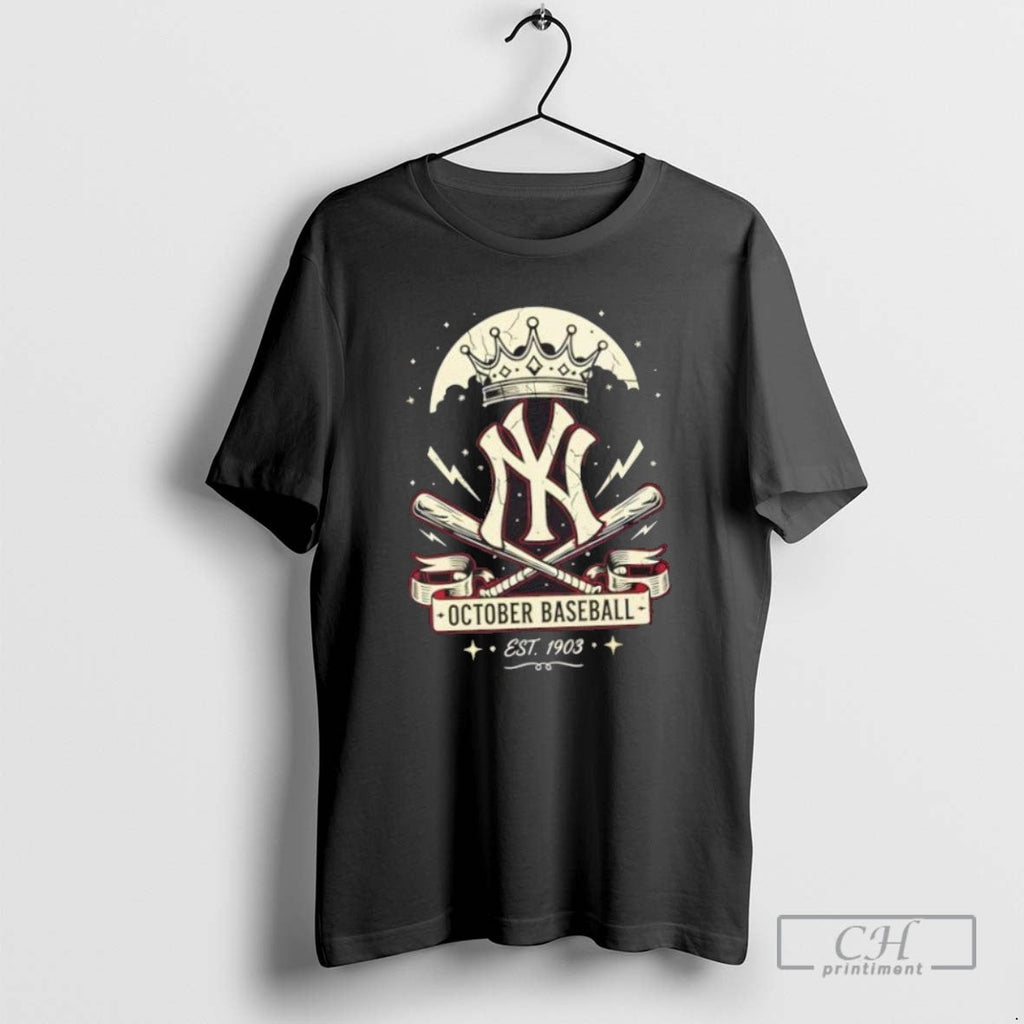 New York Yankees October Baseball Est 1903 - Adult & Kids T-Shirts, Sweatshirts & Hoodies apparel design preview 1