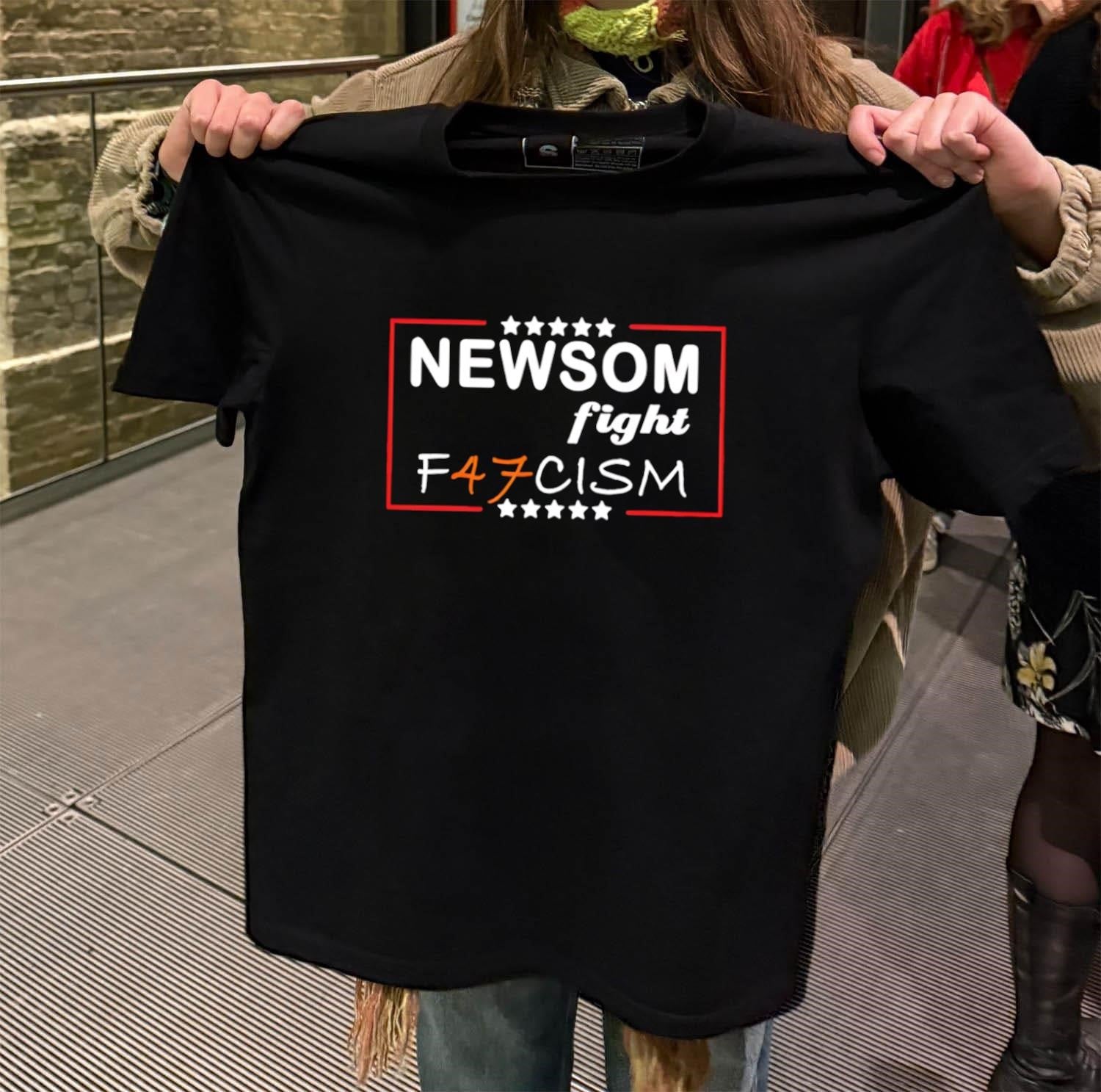 Newsom Fight Fascism - Adult & Kids T-Shirts, Sweatshirts & Hoodies apparel design preview 2