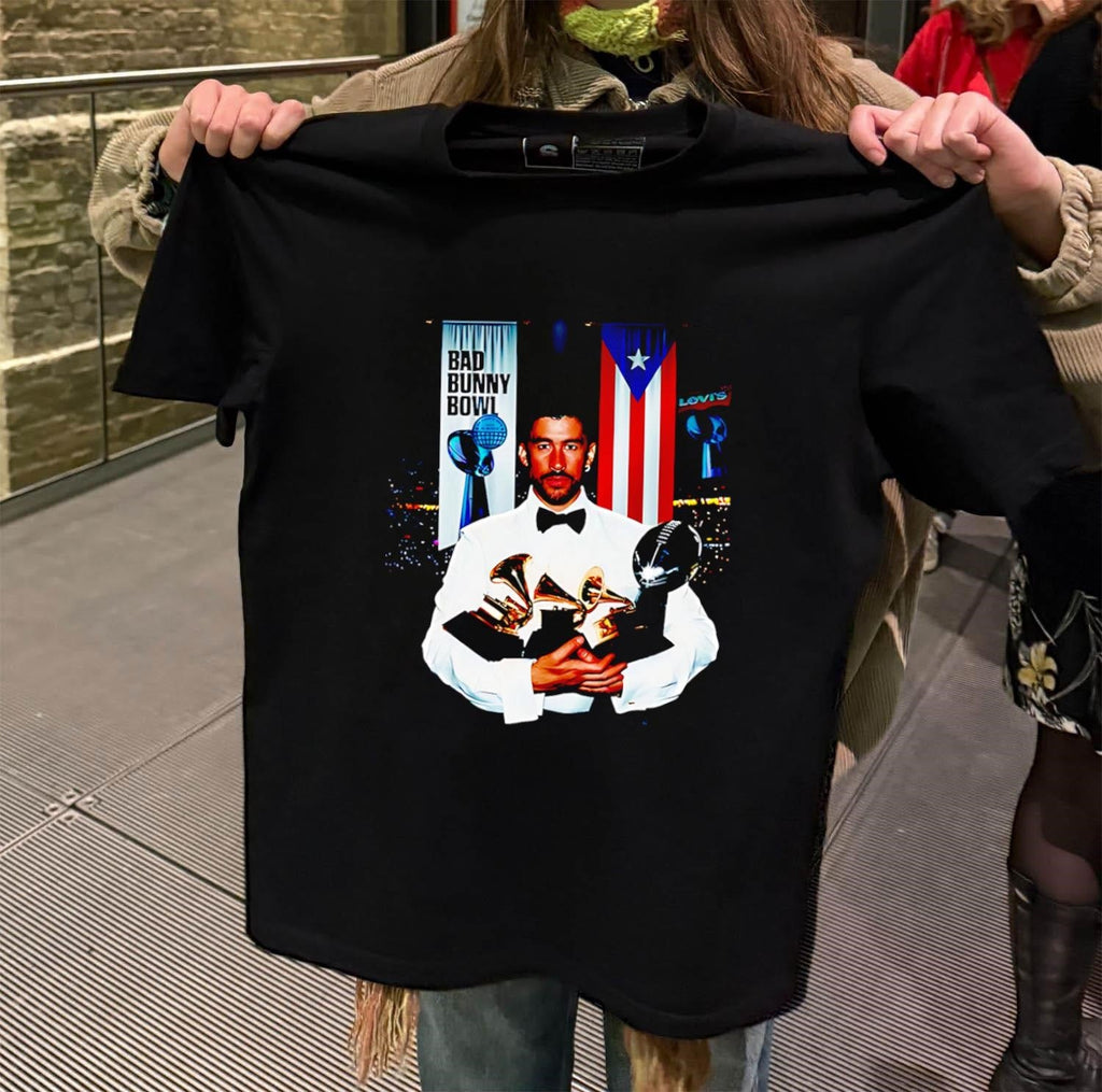 Bad Bunny Bowl Puerto Rico Flag Holding Multiple - Adult & Kids T-Shirts, Sweatshirts & Hoodies apparel design preview 2
