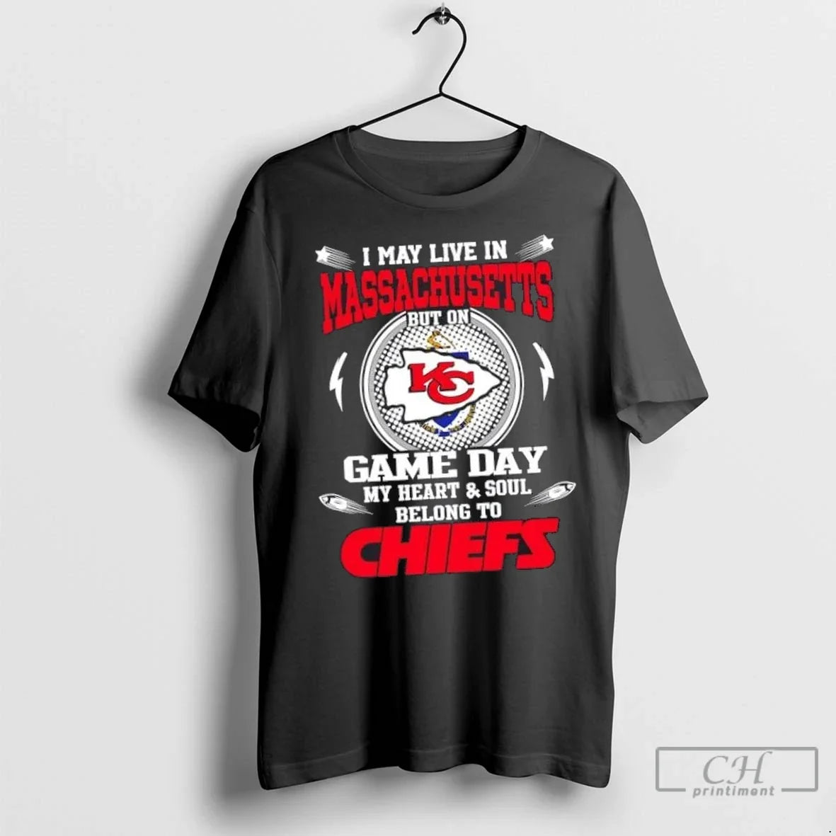 Nice I May Live In Massachusetts But On Game Day My - Adult & Kids T-Shirts, Sweatshirts & Hoodies apparel design preview 1