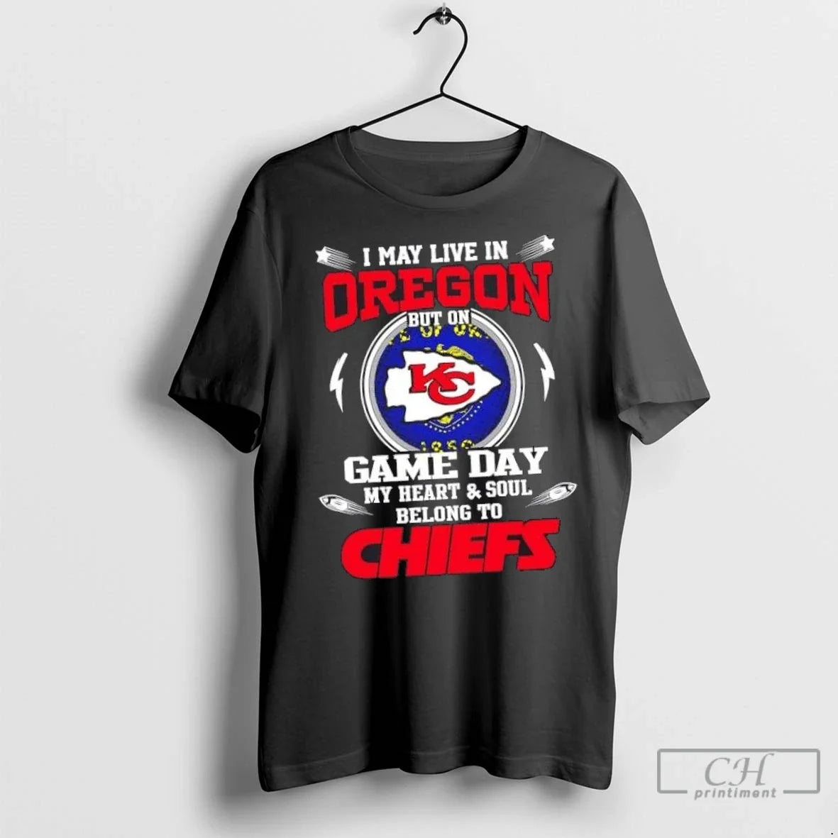 Nice I May Live In Oregon But On Game Day My Heart - Adult & Kids T-Shirts, Sweatshirts & Hoodies apparel design preview 1