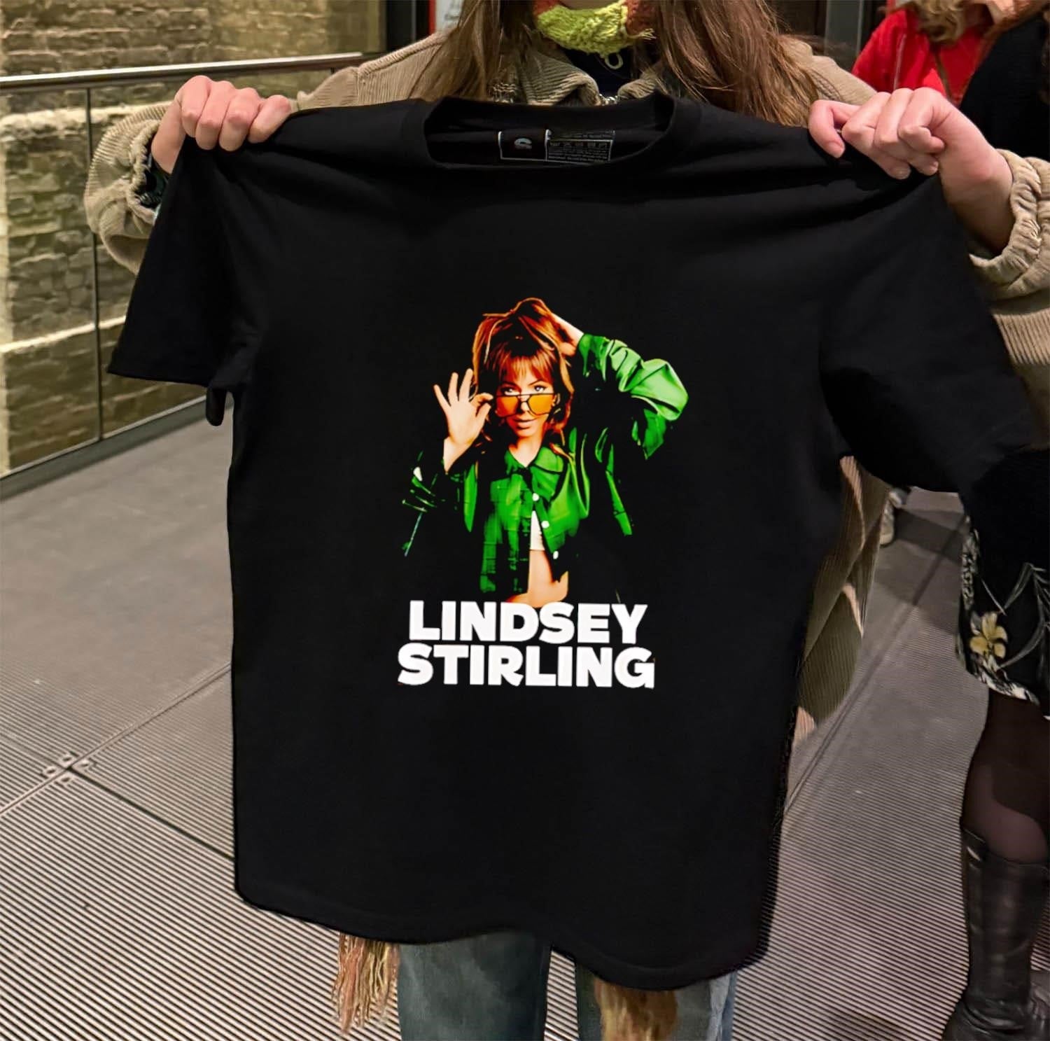 Lindsey Stirling Green Jacket Sunglasses Portrait - Adult & Kids T-Shirts, Sweatshirts & Hoodies apparel design preview 2