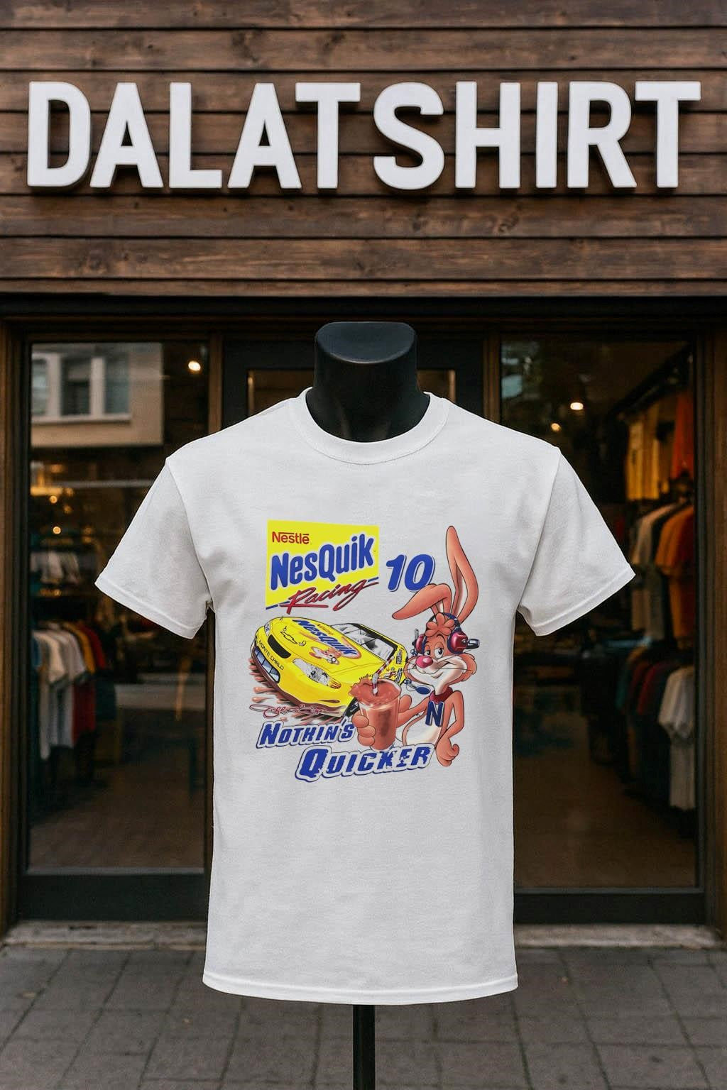 Nesquik x Nascar Nothin's Quicker cartoon - Adult & Kids T-Shirts, Sweatshirts & Hoodies apparel design preview 1