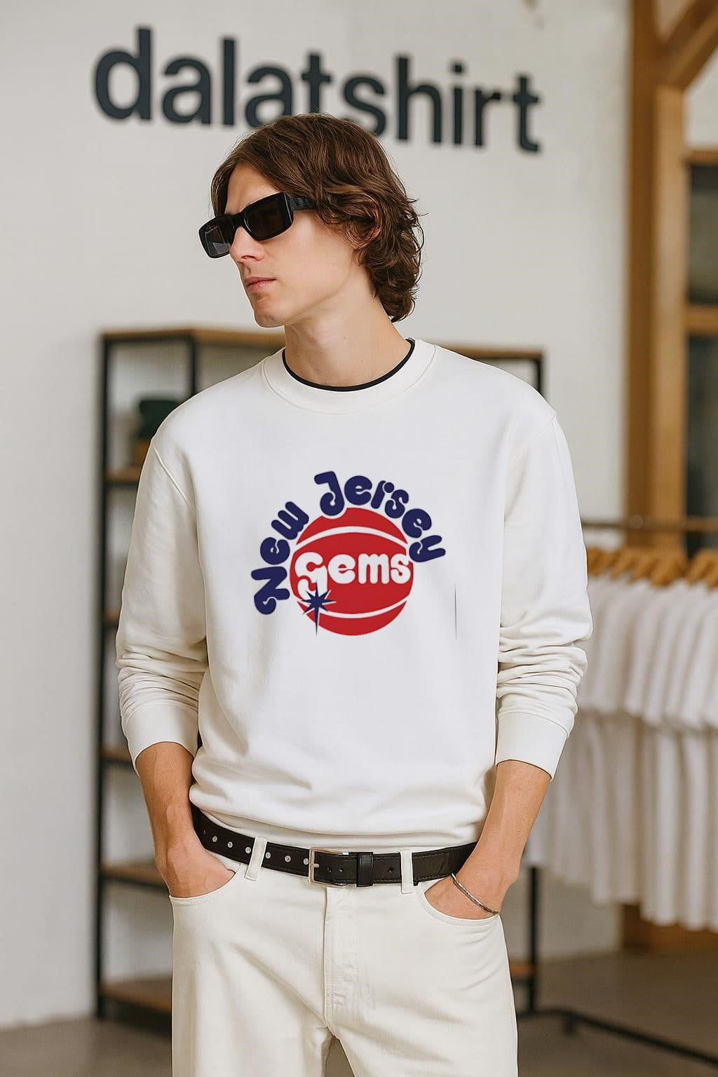 New Jersey Gems basketball logo - Adult & Kids T-Shirts, Sweatshirts & Hoodies apparel design preview 2