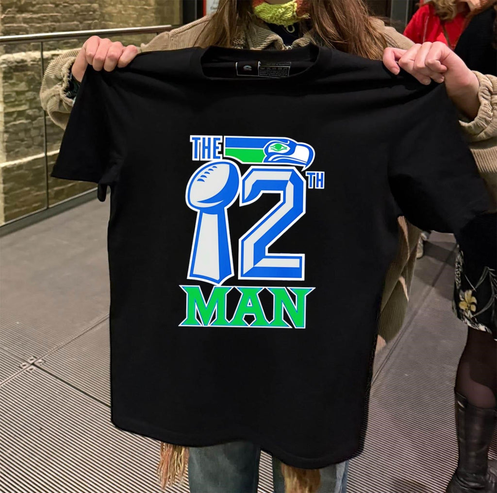 The 12th Man Seattle Football Trophy And Mascot Logo - Adult & Kids T-Shirts, Sweatshirts & Hoodies apparel design preview 2