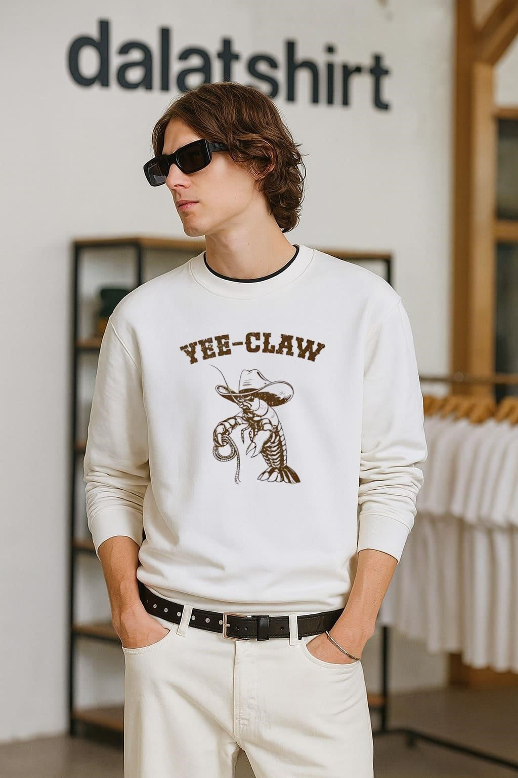 Yee Claw Crayfish cowboy - Adult & Kids T-Shirts, Sweatshirts & Hoodies apparel design preview 2