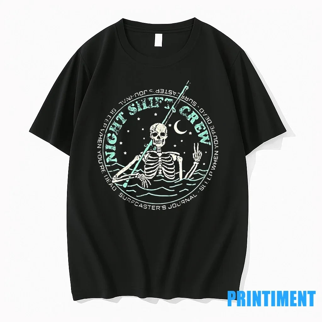 Night Shift Crew Skeleton Fishing Sweater - Adult & Kids T-Shirts, Sweatshirts & Hoodies apparel design preview 1