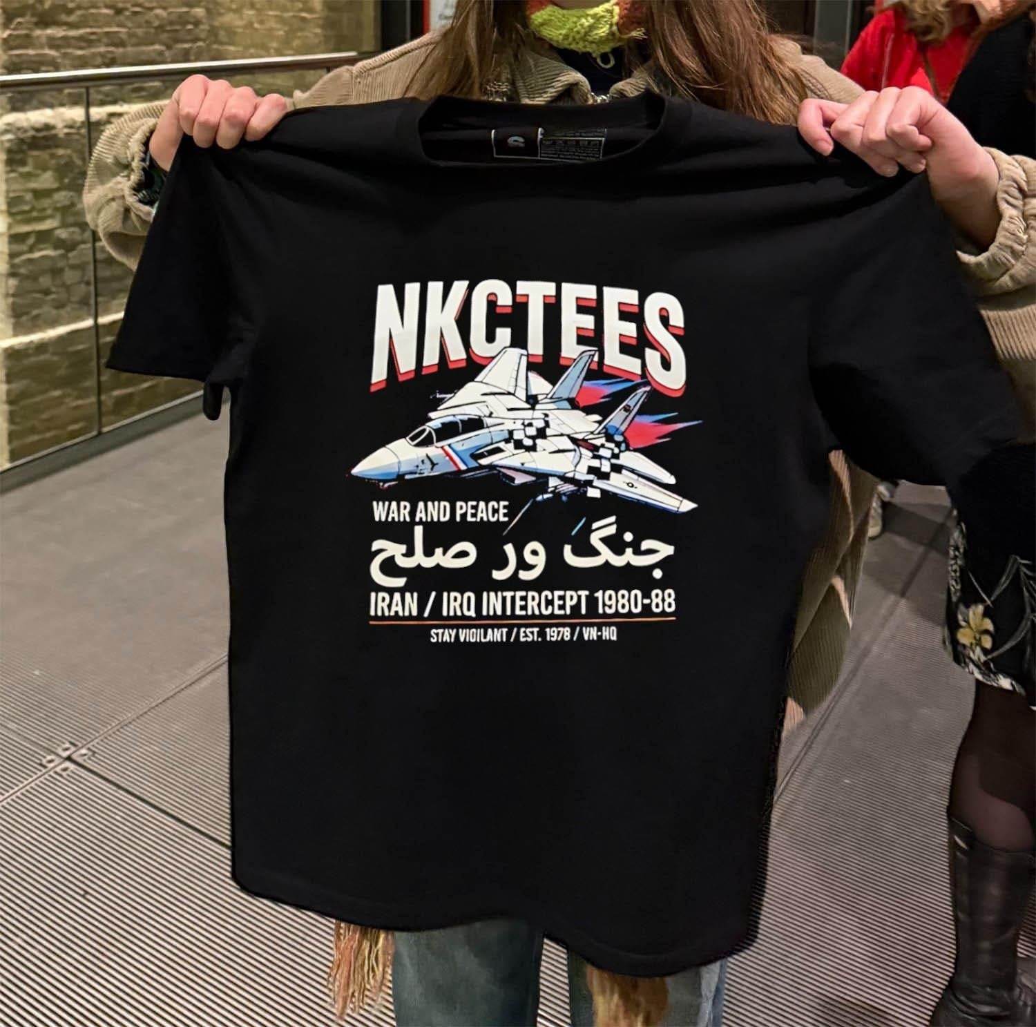 War And Peace Iran Irq Intercept 1980-88 Fighter Jet - Adult & Kids T-Shirts, Sweatshirts & Hoodies apparel design preview 2