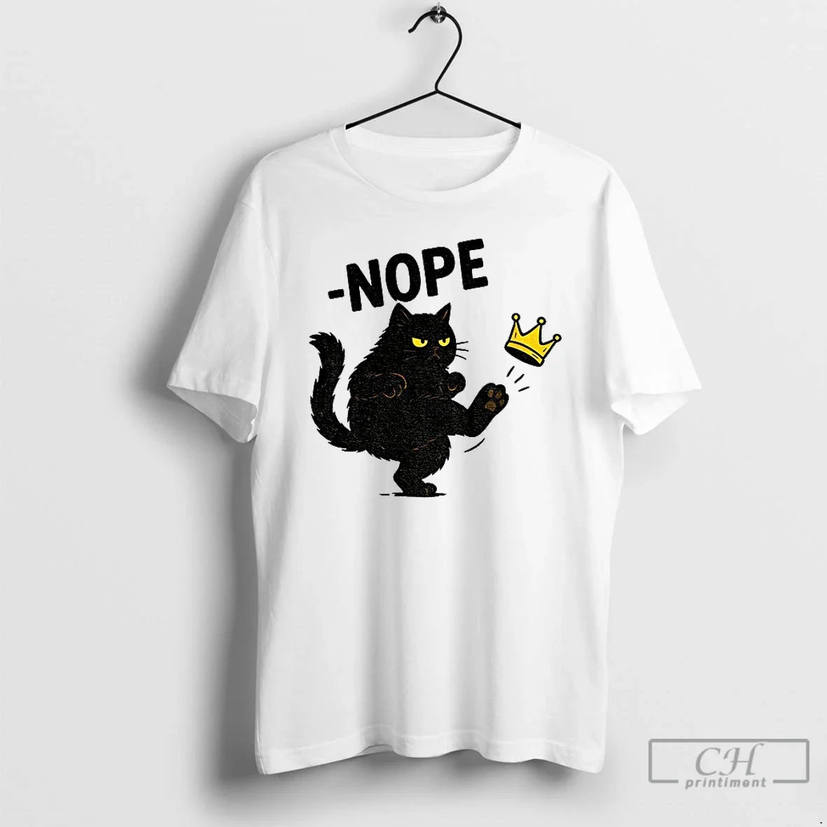 No Kings In America Black Cat Funny Political Meme - Adult & Kids T-Shirts, Sweatshirts & Hoodies apparel design preview 1