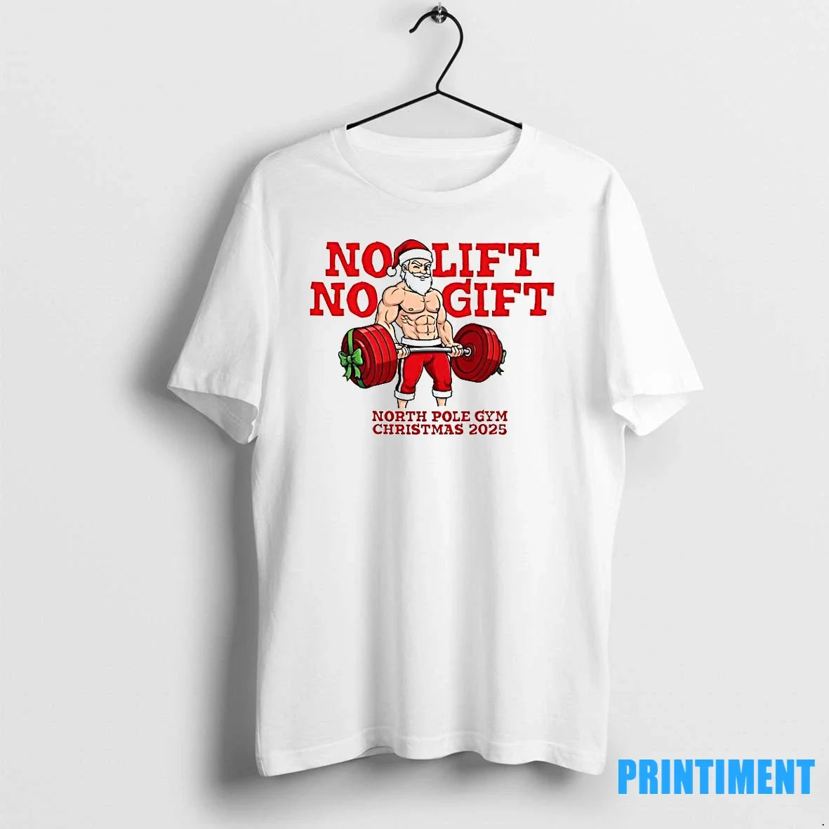 No Lift Gift Gym Santa Christmas Sweater - Adult & Kids T-Shirts, Sweatshirts & Hoodies apparel design preview 1