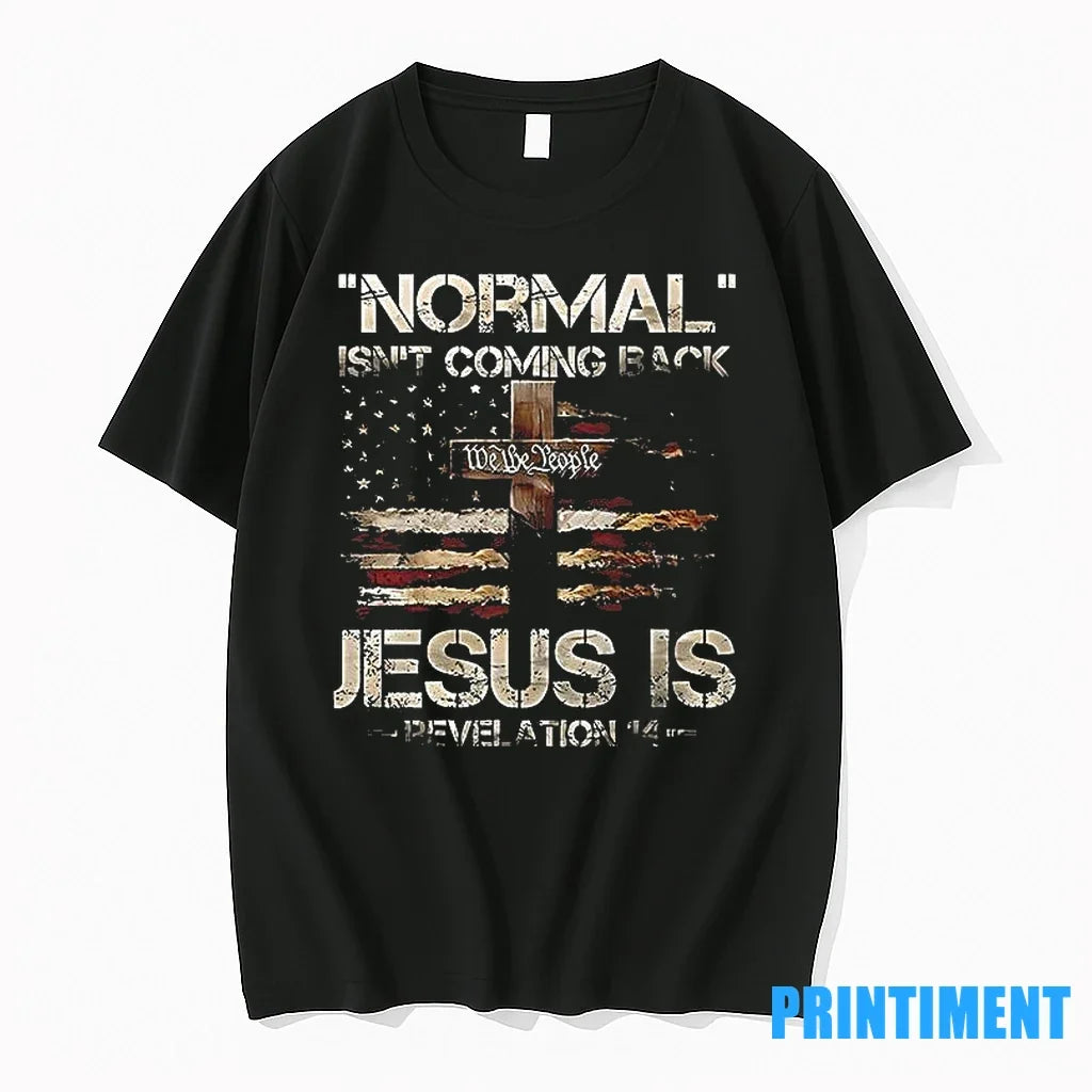 Normal Isnt Coming Back Jesus Is Revelation 14 - Adult & Kids T-Shirts, Sweatshirts & Hoodies apparel design preview 1