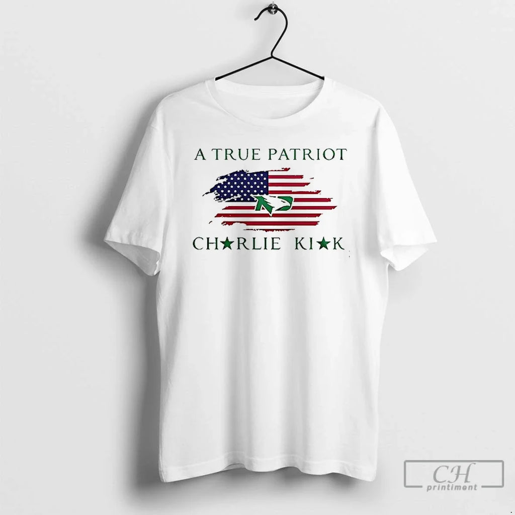 North Dakota Fighting Hawks X Charlie Kirk A True - Adult & Kids T-Shirts, Sweatshirts & Hoodies apparel design preview 1